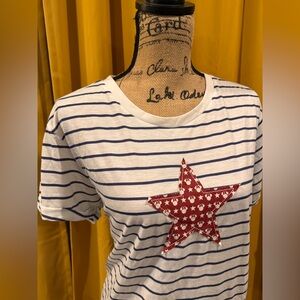 Nautical Striped Top with Minnie Logo Red Star